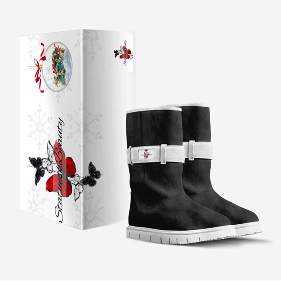 Statuesk Black and White Winter Boots - Picture 5 of 6